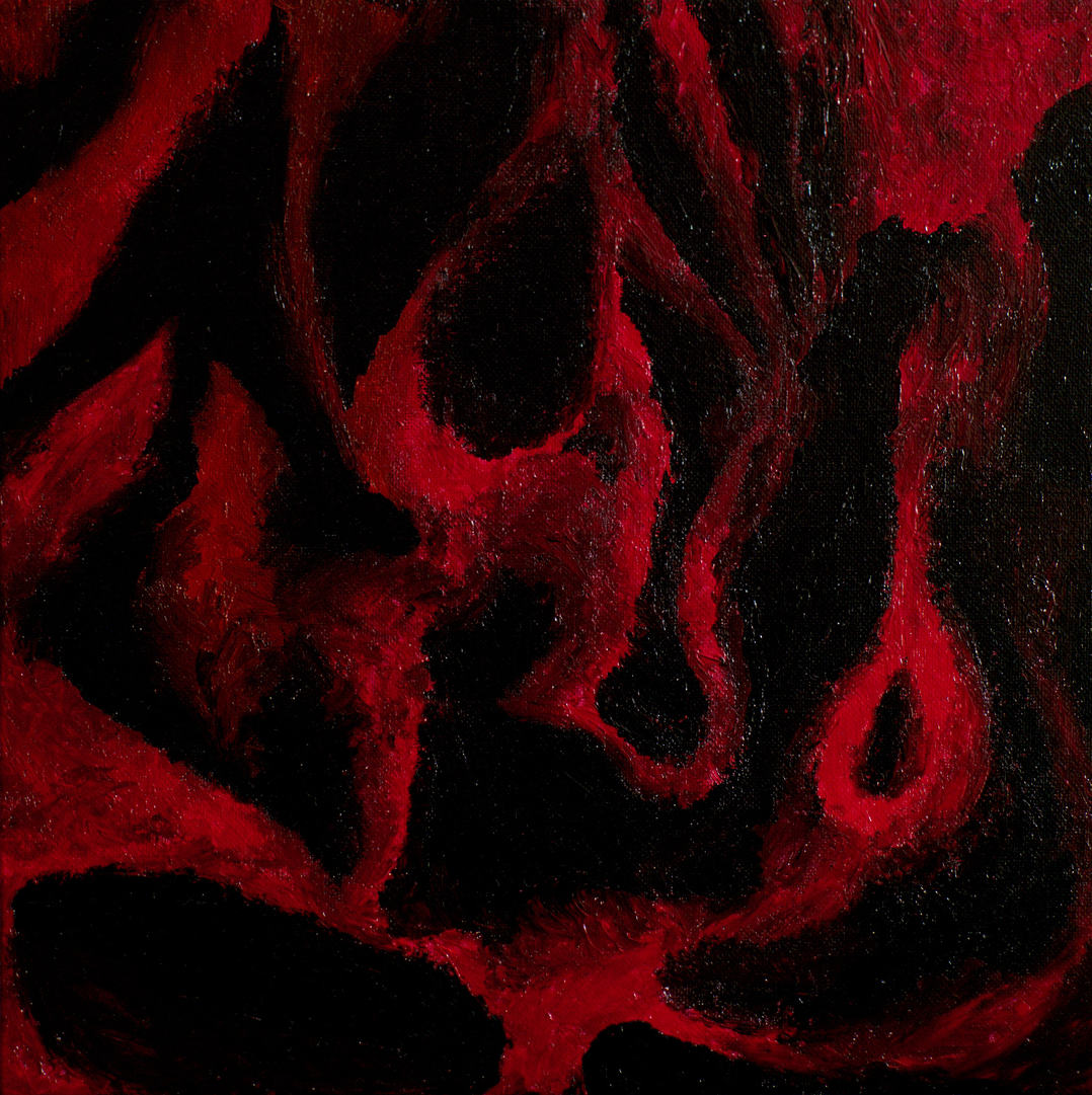 Artwork red-and-black-on-canvas